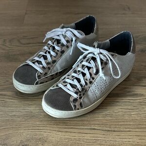 P448 John Gray and Leopard Print Sneakers